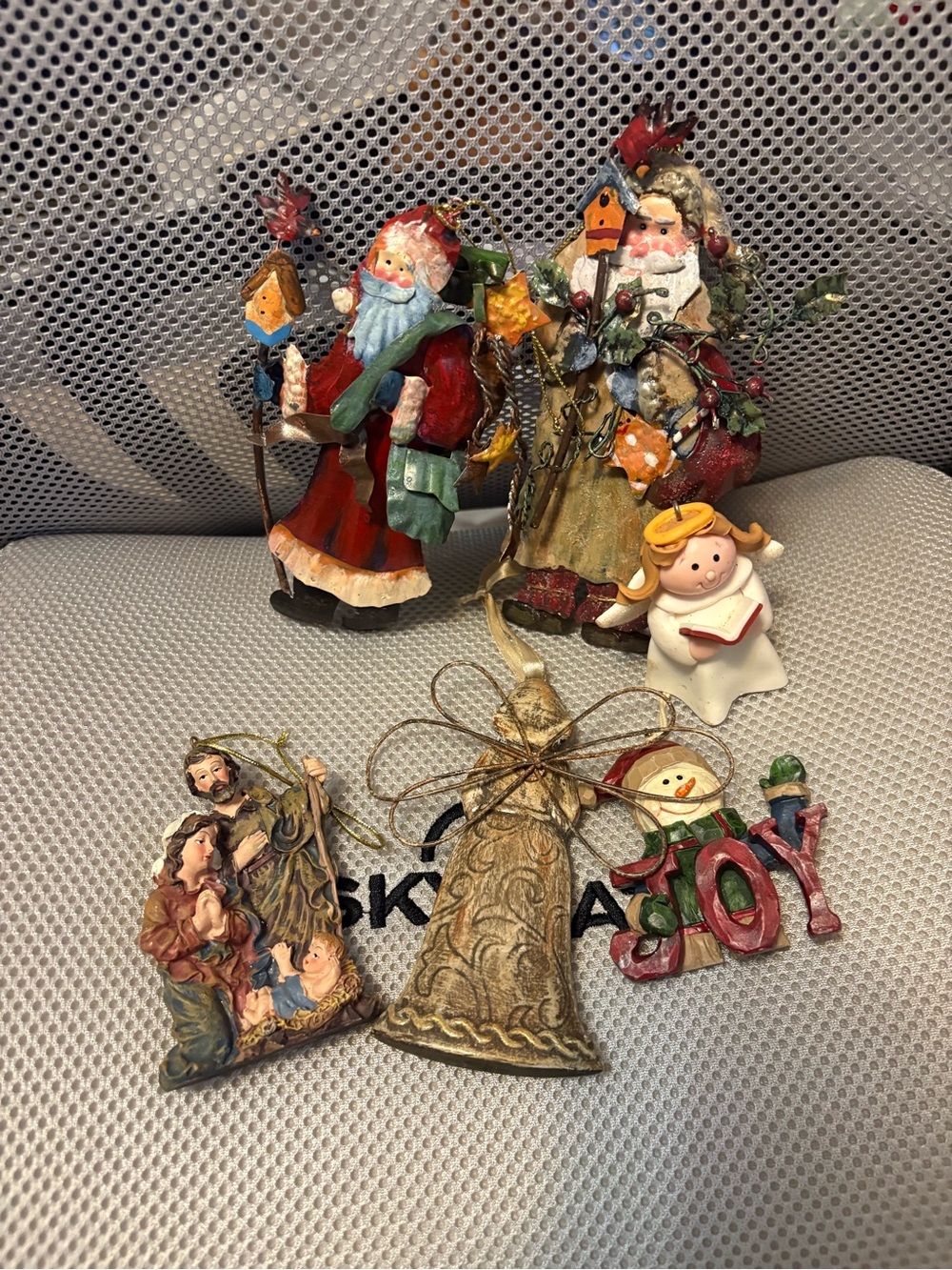 Holiday Figurine Ornament Set - Assorted Red, Green, Gold
